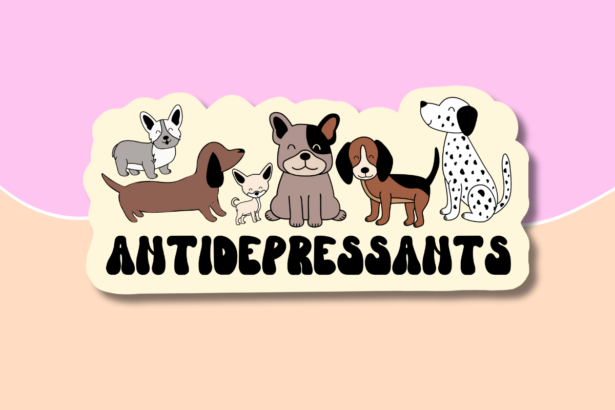 Antidepressants dog sticker | Suki Design co